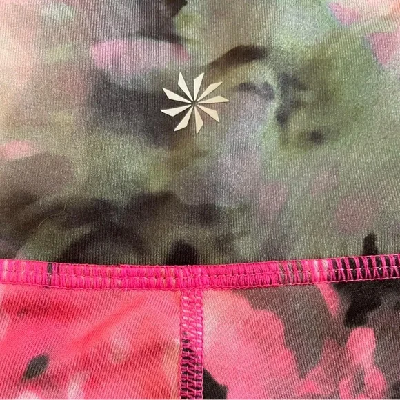 Athleta Chaturanga Bloom Capri Multi Color Crop Leggings XL Pink Black - Picture 5 of 5